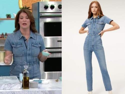 good morning america, denim jumpsuit, gail simmons