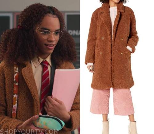 Heartstopper: Season 1 Episode 1/2 Elle's Brown Teddy Coat