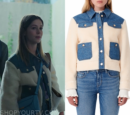 ELITE : Season 5 Episode 8 Cayetana's denim and faux shearling jacket ...