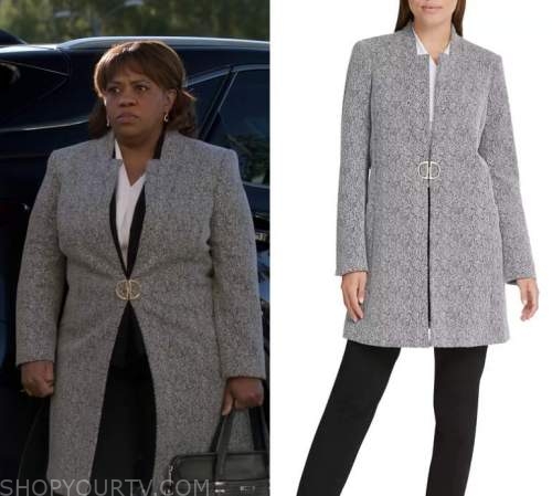 Greys Anatomy: Season 18 Episode 15 Bailey's Grey Clasp Front Coat ...