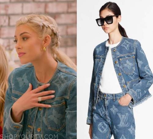 Heather's Louis Vuitton denim jacket on Selling Sunset