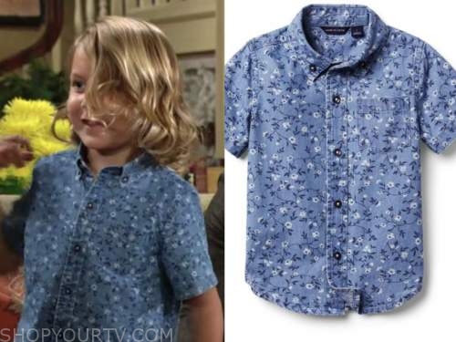 harrison locke, kellen enriquez, the young and the restless, chambray floral shirt