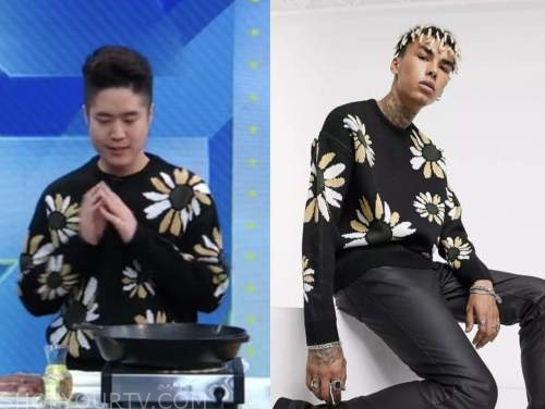 good morning america, gma3, black floral sweater, eric kim