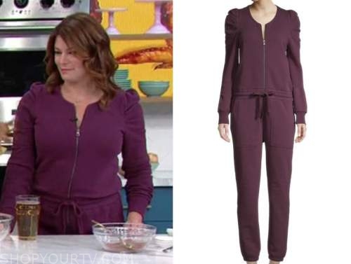 gail simmons, purple zipper jumpsuit, the good dish