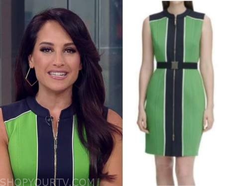 emily compagno, green zip-front dress, outnumbered