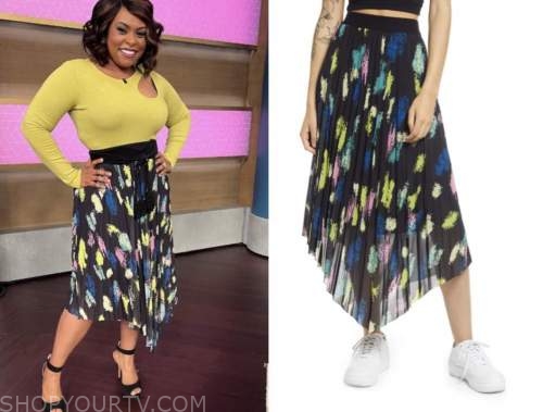 jamika pessoa, the good dish, black pleated brushstroke skirt