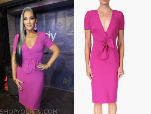 the wendy williams show, michelle visage, pink sheath dress
