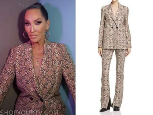michelle visage, snakeskin blazer and pant suit, the wendy williams show