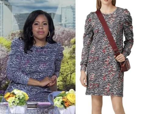 The Today Show: May 2022 Sheinelle Jones's Printed Puff Sleeve Shift ...