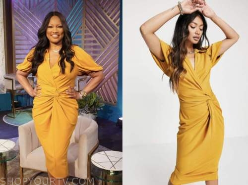 garcelle beauvais, the real, yellow twist knot dress