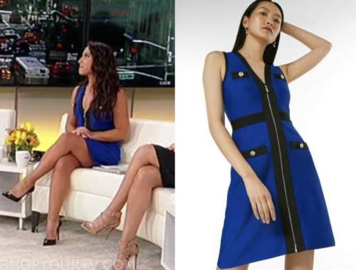 outnumbered, emily compagno, blue military dress