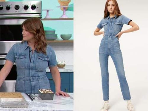 gail simmons, denim jumpsuit, the good dish