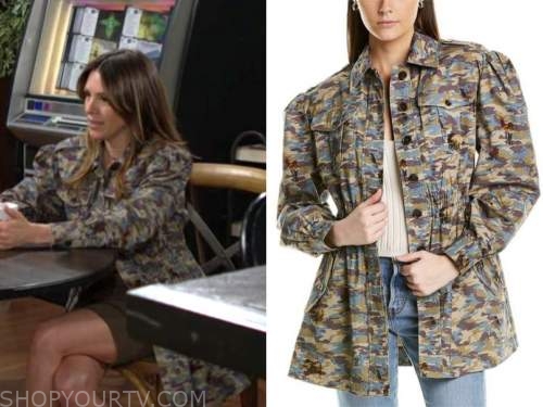 chloe mitchell, elizabeth hendrickson, the young and the restless, camo jacket