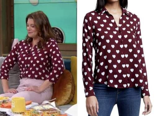 gail simmons, the good dish, heart print blouse