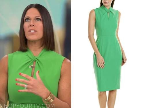cbs mornings, green twist neck dress, dana jacobson