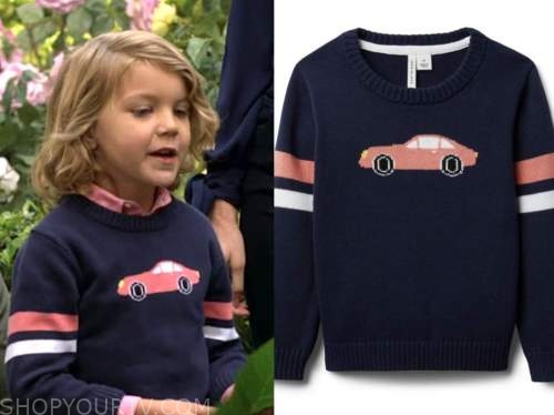 kellen enriquez, the young and the restless, harrison locke, car sweater