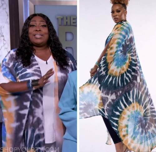 loni love, the real, tie dye kimono coverup