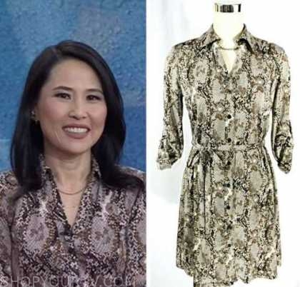 The Today Show: May 2022 Vicky Nguyen's Brown Snakeskin Python Shirt ...