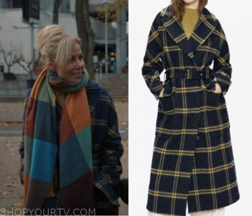 Breeders: Season 3 Episode 2 Daisy's Blue & Yellow Check Coat | Shop ...