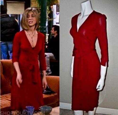 dress rachel green jennifer aniston friends tv show black dress wrap dress