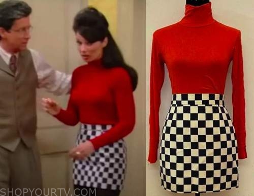 The Nanny: Season 3 Episode 18 Fran's Black and White Checked Skirt ...