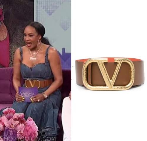 the wendy williams show, vivica fox, camel logo waist belt