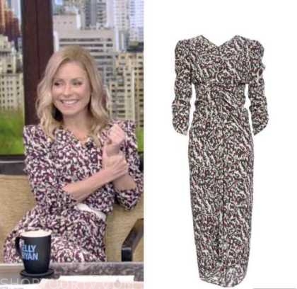 Live with Kelly and Ryan: June 2022 Kelly Ripa's Printed Ruffle Midi ...