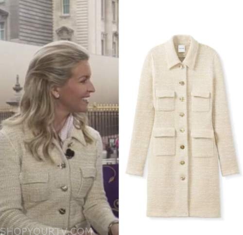 Fox and Friends: June 2022 Ainsley Earhardt's Beige Boucle Long Jacket ...