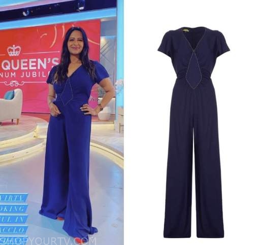 ranvir singh, lorraine, blue jumpsuit
