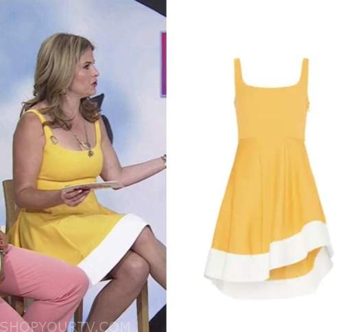 the today show, hoda and jenna, yellow dress, jenna bush hager