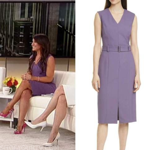 emily compagno, purple sheath dress, outnumbered