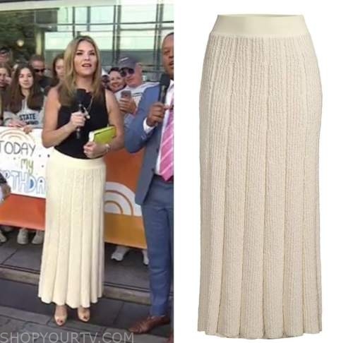 The Today Show: June 2022 Jenna Bush Hager's Ivory Knit Midi Skirt ...