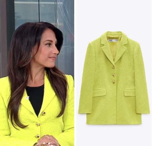 emily compagno, E! news, daily pop, lime green tweed blazer
