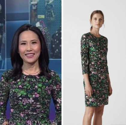 The Today Show: June 2022 Vicky Nguyen's Green and Pink Floral Ruched ...