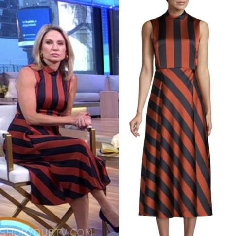 Good Morning America: June 2022 Amy Robach's Orange and Blue Striped ...