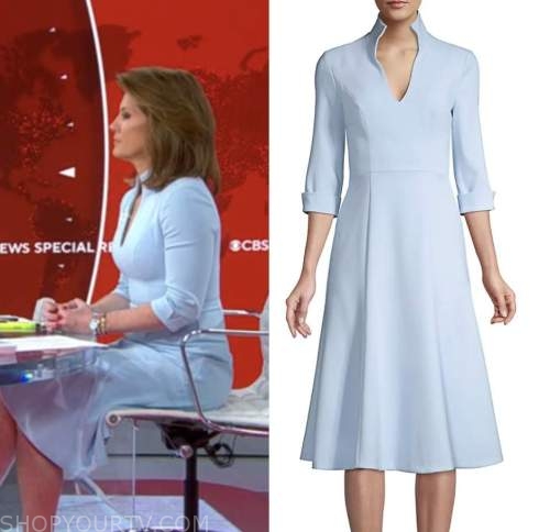 norah o'donnell, CBS news, blue dress