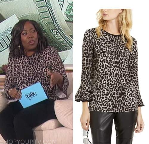 sheryl underwood, the talk, leopard bell sleeve top