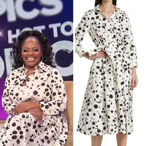 sherri shepherd, the wendy williams show, white dot shirt dress
