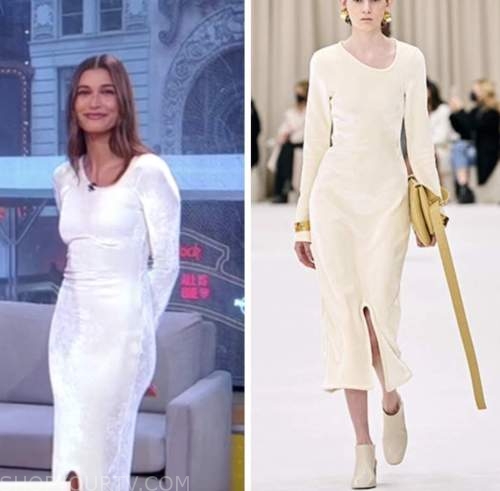 gma, hailey bieber, white dress