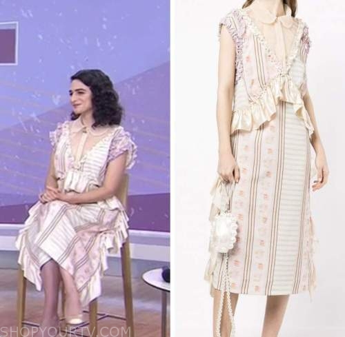 jenny slate, the today show, floral ruffle trim midi dress