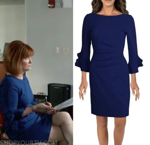 WornOnTV: Nikole Killion's blue split-neck dress on CBS Mornings