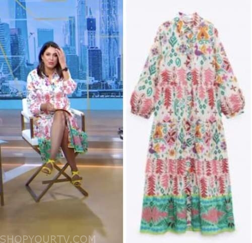cecilia vega, good morning america, floral shirt dress
