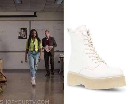 First Kill: Season 1 Episode 1 Calliope's White Ankle Boots | Shop Your TV