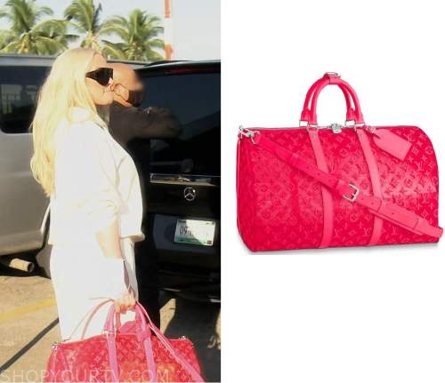 Erika Girardi Gets Neon Red, Pink Louis Vuitton Duffle Bag