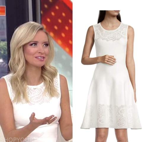 kayleigh mcenany, white paisley knit dress, outnumbered