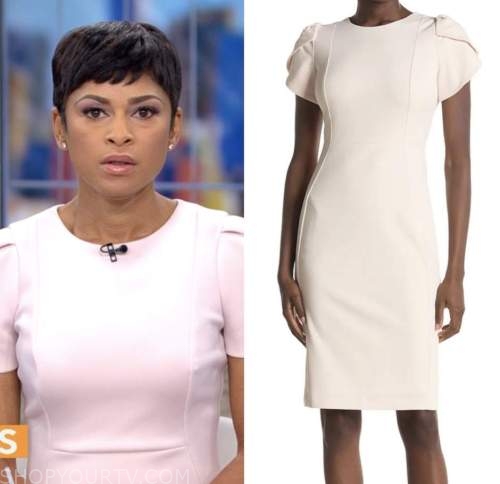 CBS Mornings: June 2022 Jericka Duncan's Blush Pink Sheath Dress | Shop ...