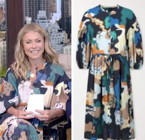 Live with Kelly and Ryan: July 2022 Kelly Ripa's Abstract Print Midi ...