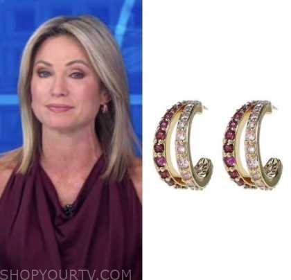 amy robach, good morning america, crystal hoop earrings