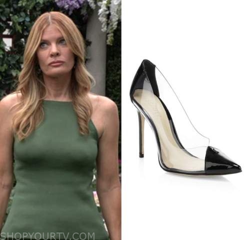 phyllis newman, michelle stafford, the young and the restless, black clear pumps heels