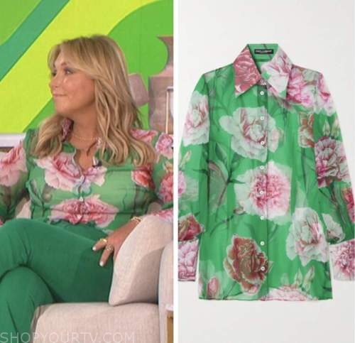 dr. kellyann petrucci, the talk, green floral shirt